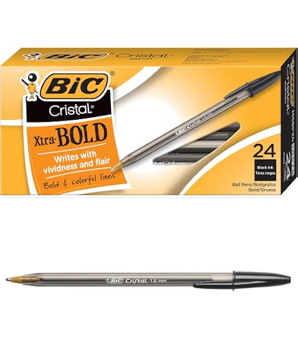 Amazon | BIC Cristal Xtra ボールドボールペン 太字 (1.6mm) 鮮やかで